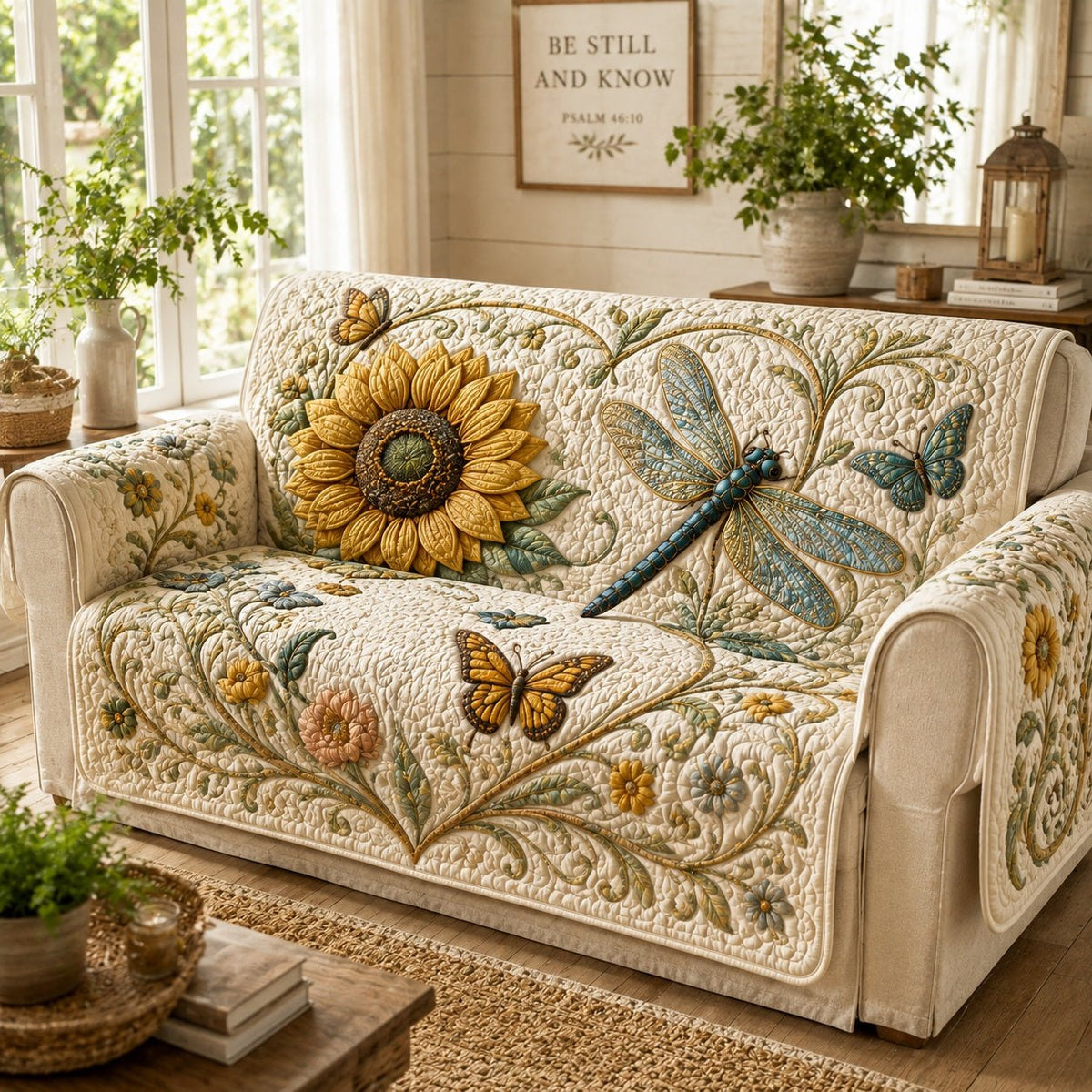 Golden Meadow Flight Sofa Cover