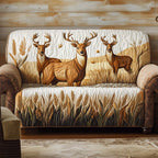 Deer Standing in the Wheat Field Sofa Cover
