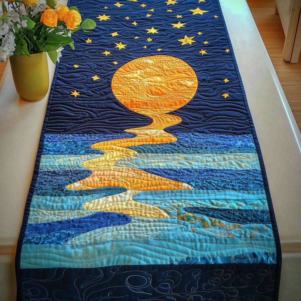 Golden Moonrise Table Runner
