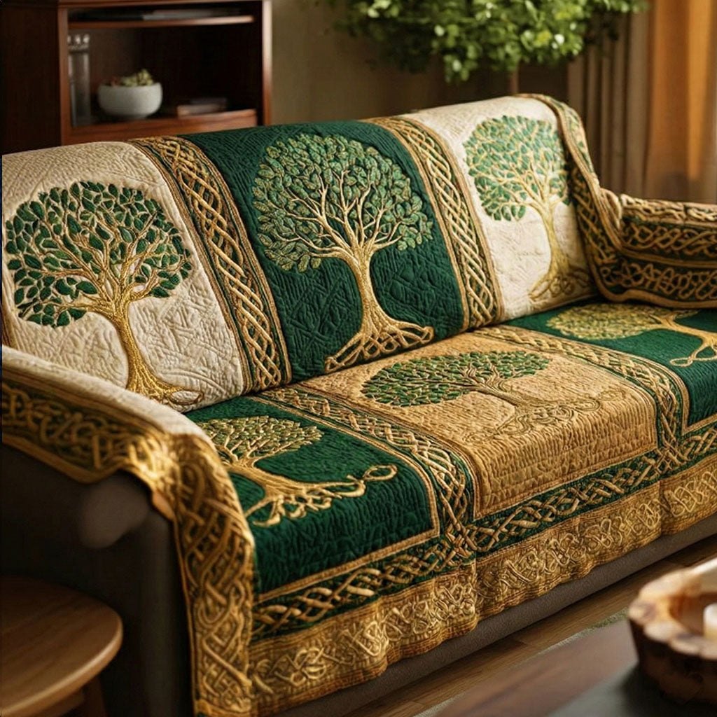 Golden Nature Roots Sofa Cover