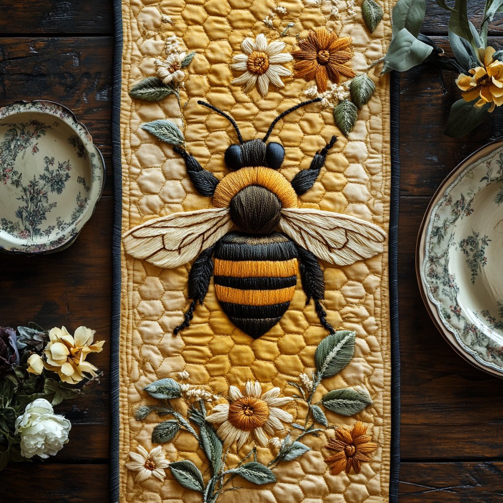 Golden Nectar Table Runner