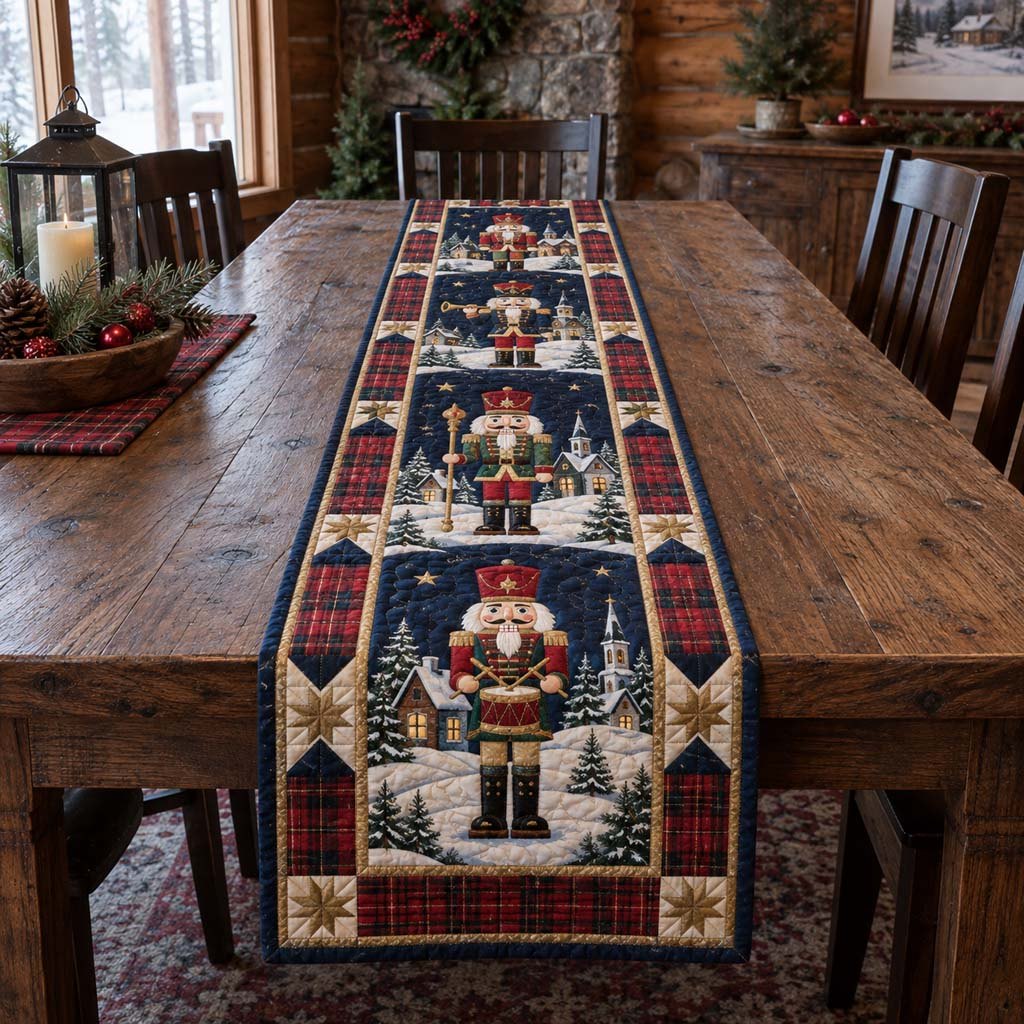 Golden Nutcracker Table Runner