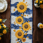 Golden Petal Drift Table Runner