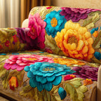 Golden Petal Garden Sofa Cover