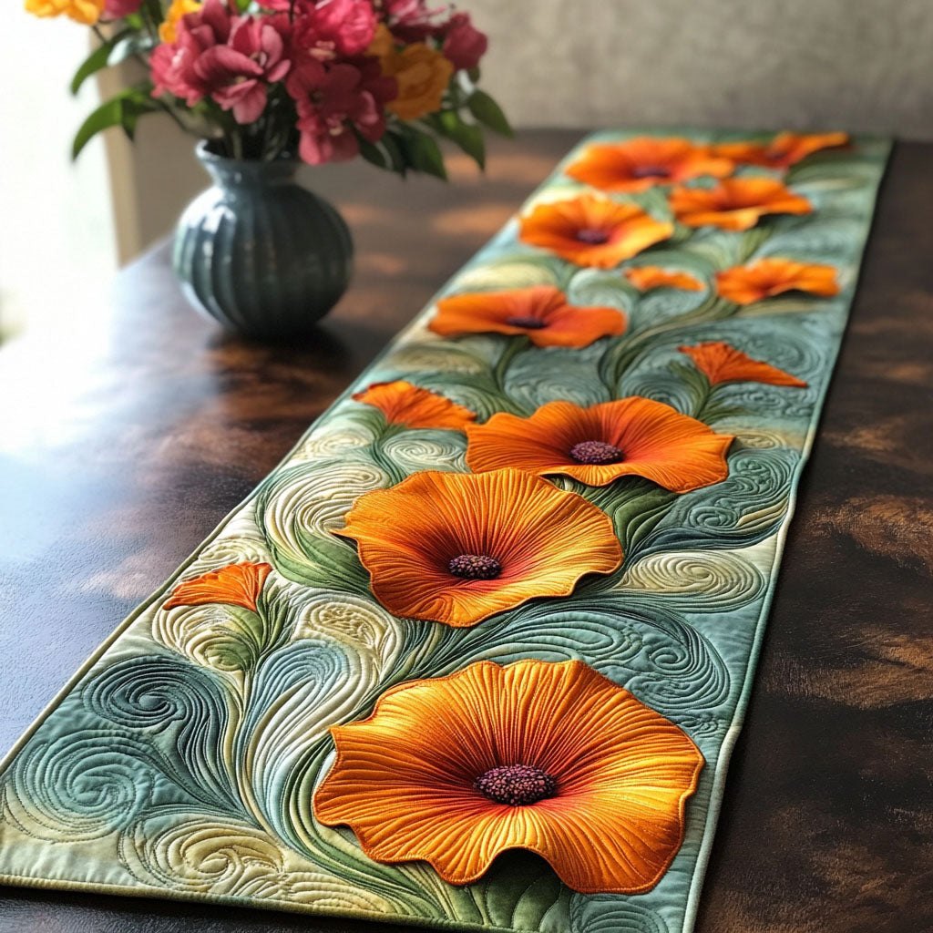 Golden Poppy Dreams Table Runner