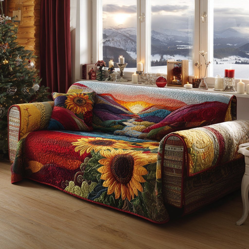 Golden Rays Sofa Cover