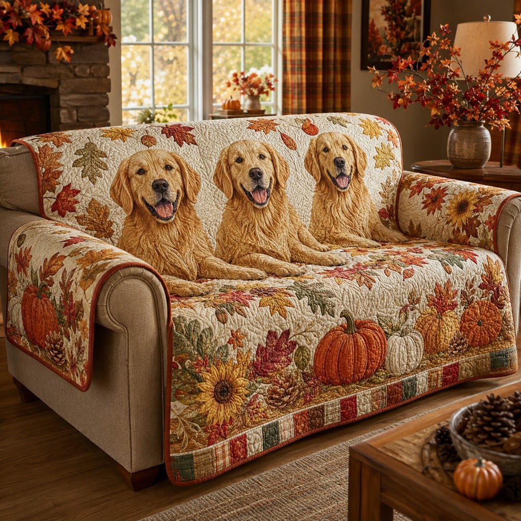 Golden Retriever Harvest Sofa Cover