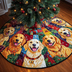 Goldens on the Bright Patch Wheel Christmas Tree Skirt