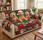 Golden Retriever Trio Sofa Cover