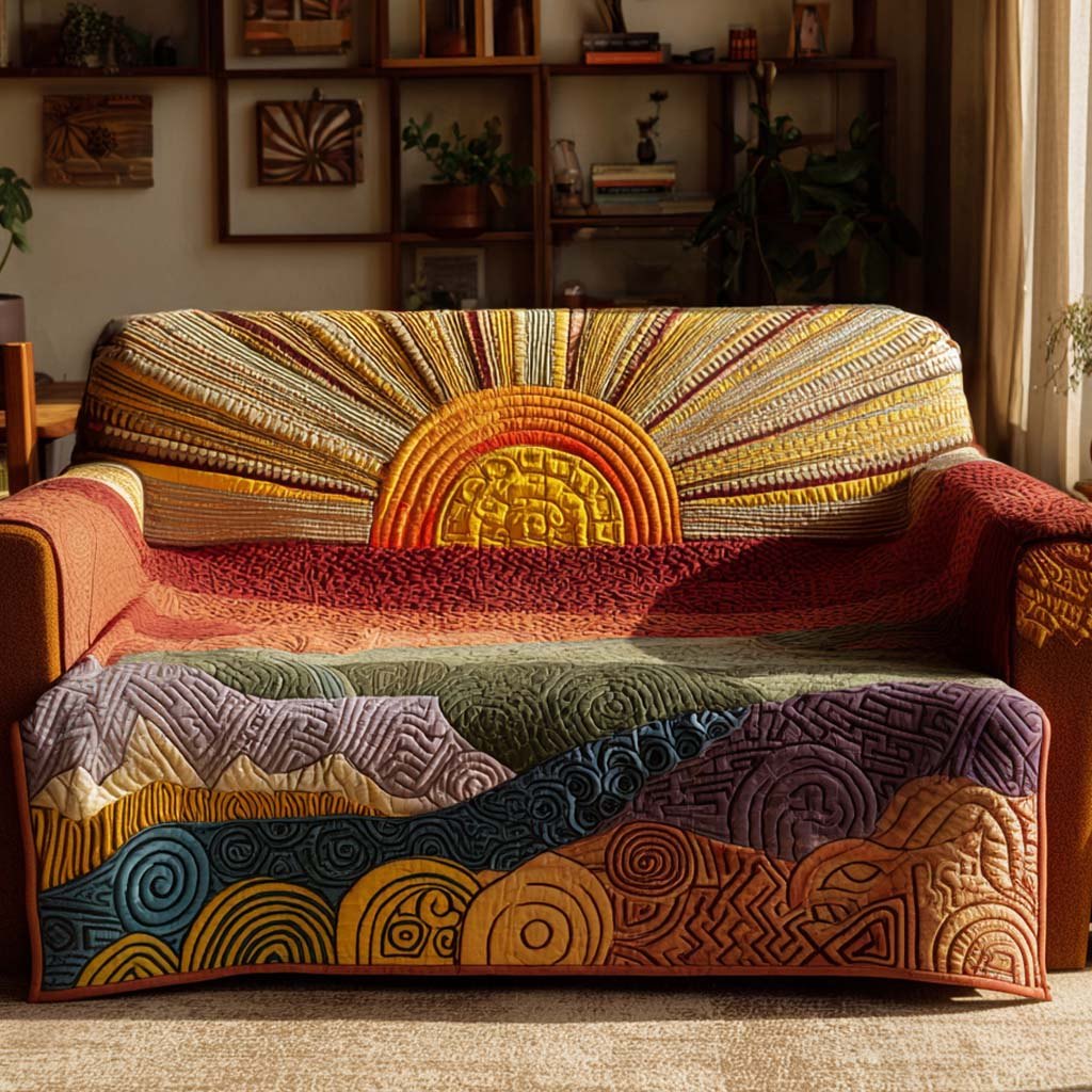 Golden Ridge Sunburst Sofa Cover