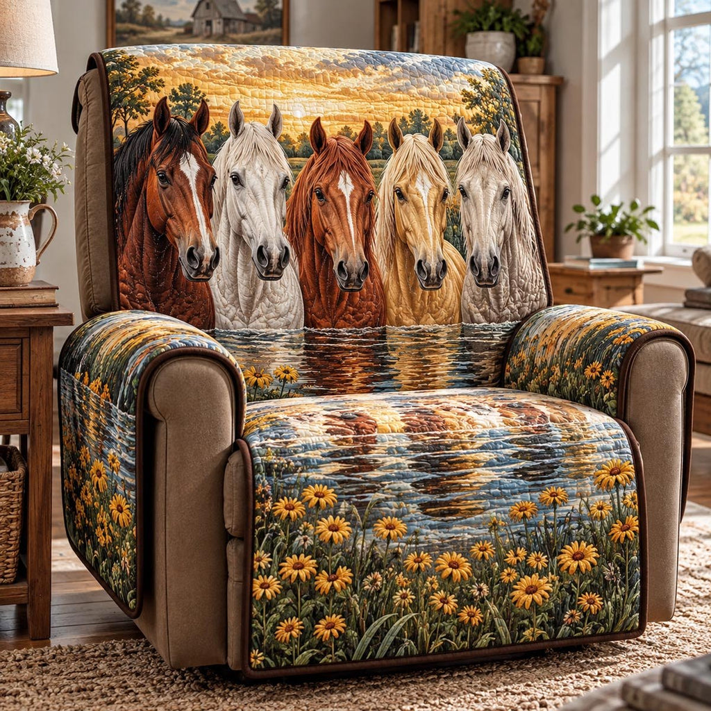 Golden River Horses Sofa Cover