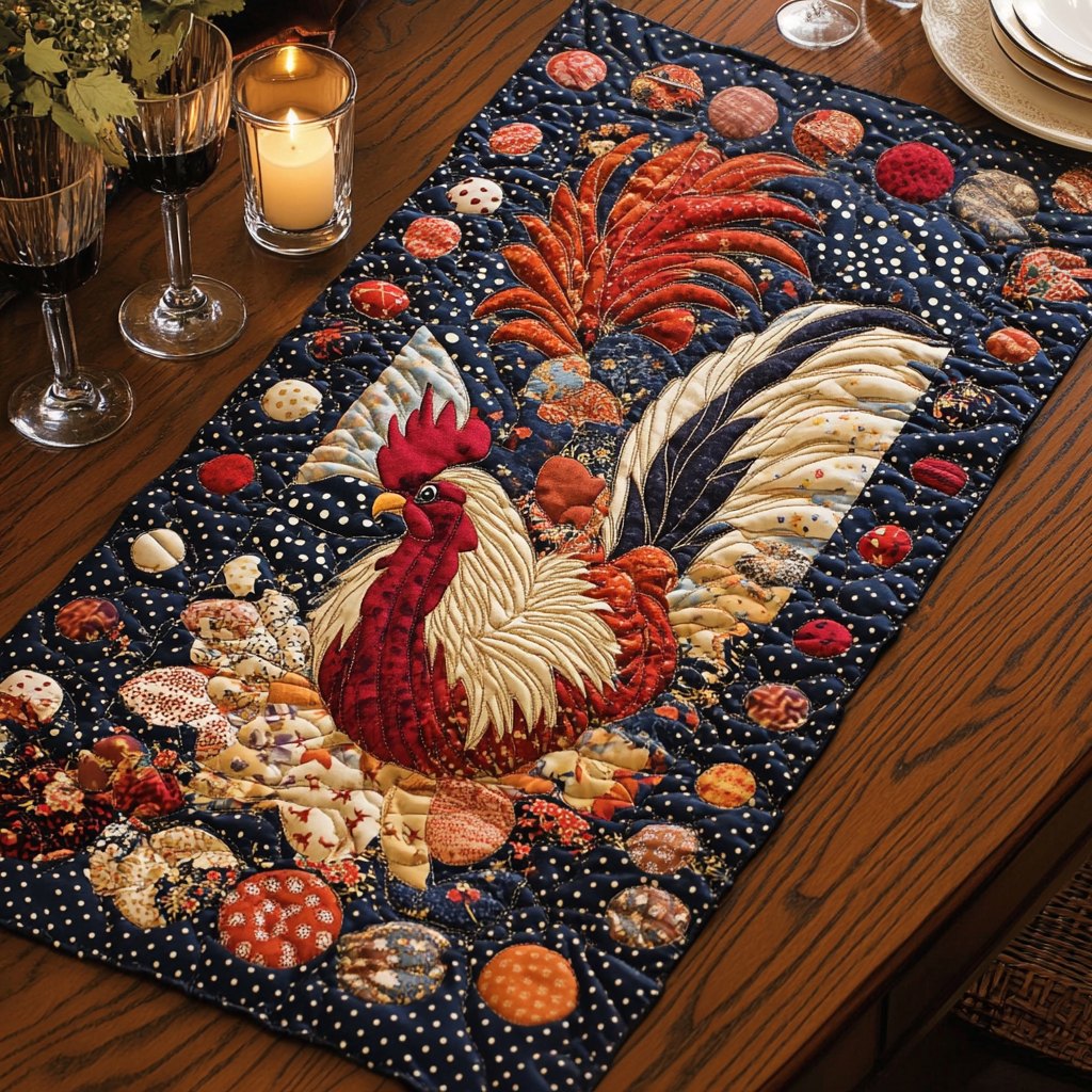 Golden Rooster Table Runner