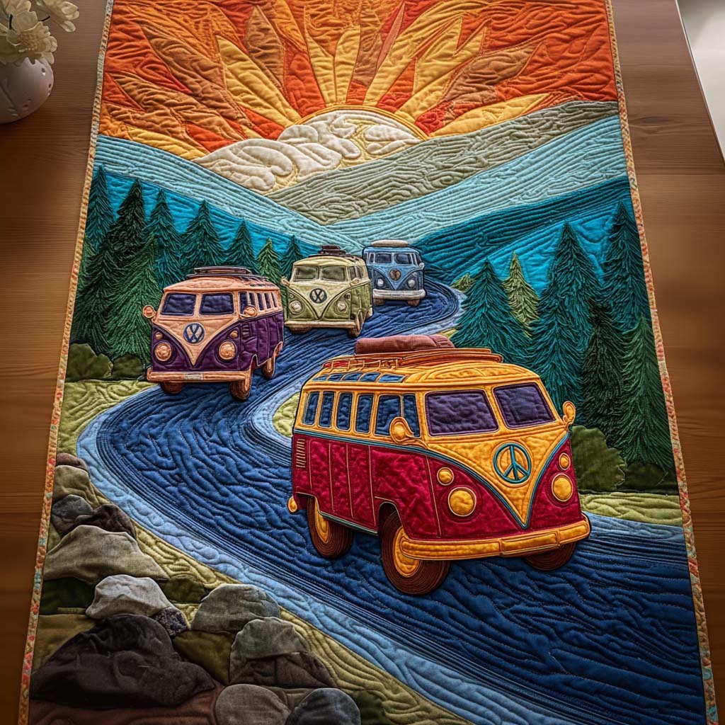 Golden Route Table Runner
