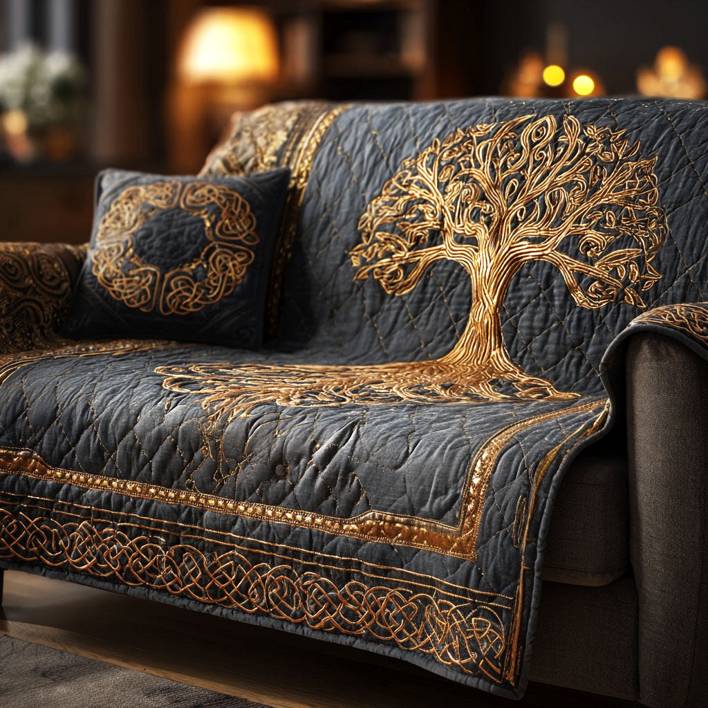 Golden Serenity Sofa Cover