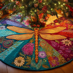 Golden Serenity Wings Christmas Tree Skirt