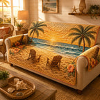 Beach Chairs at Golden Sunset Sofa Cover
