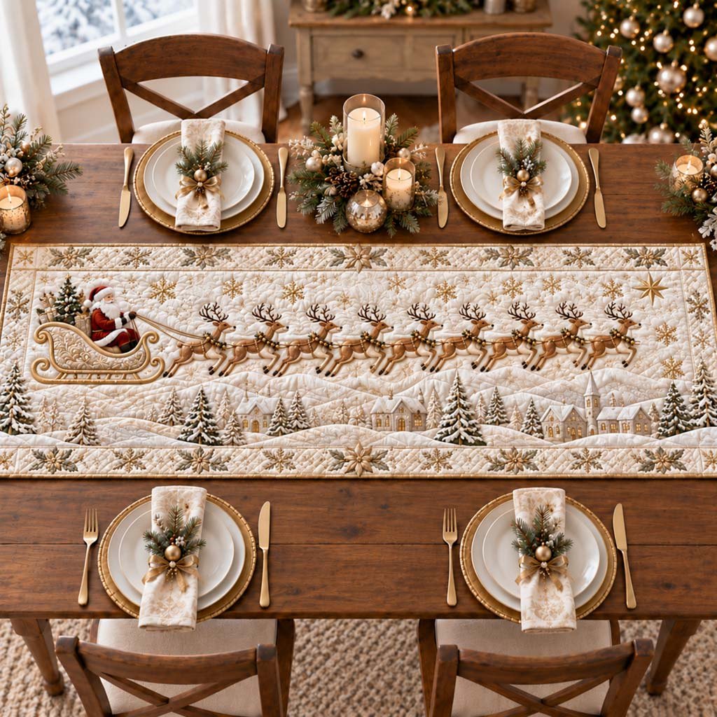 Golden Sleigh Table Runner