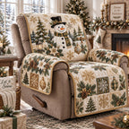 Golden Snowman Forest Sofa Cover