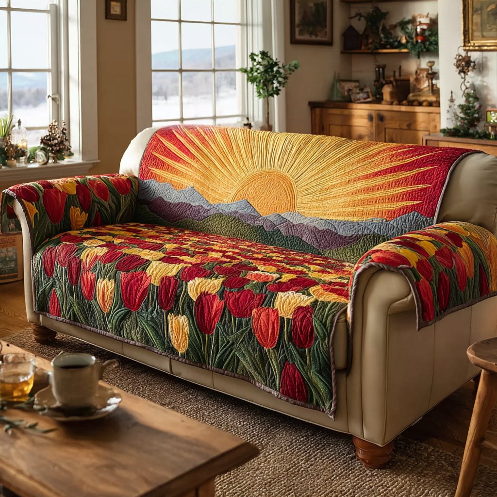 Golden Solstice Sofa Cover