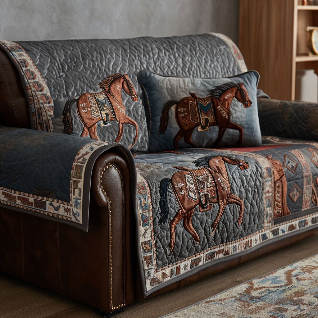 Golden Spurs Sofa Cover