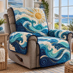 Golden Sun Waves Sofa Cover