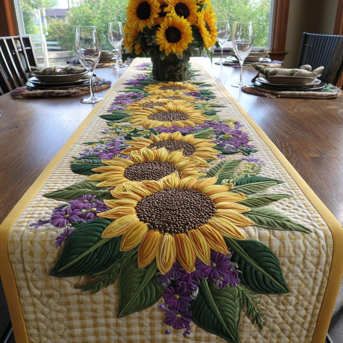 Golden Sunflower Table Runner