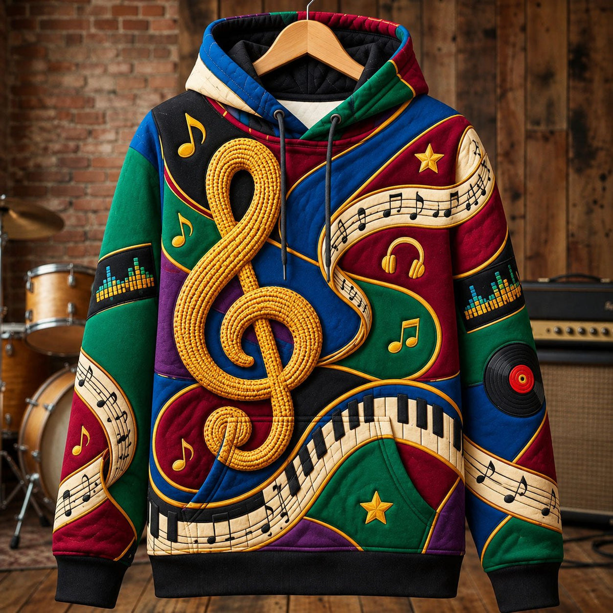 Golden Treble Melody hoodie, all-over print