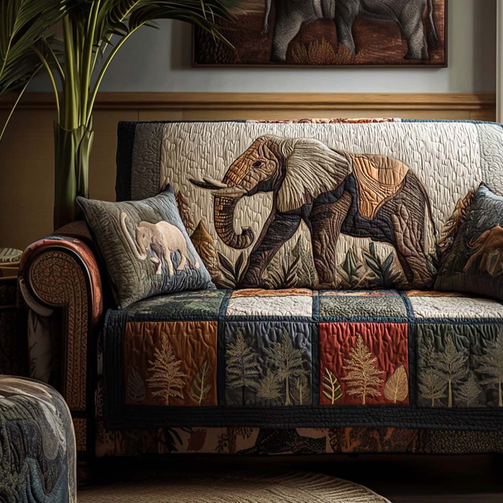 Golden Tusks Sofa Cover