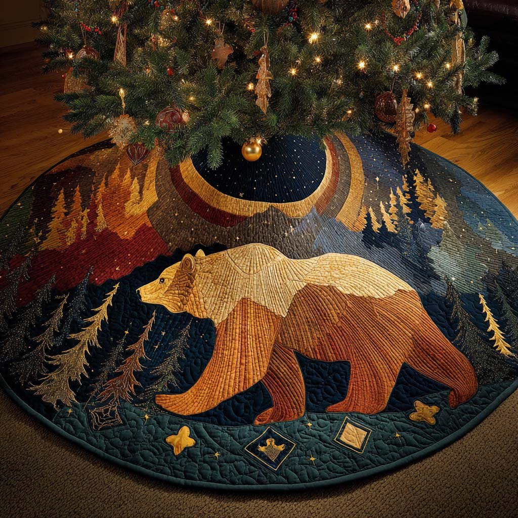 Golden Wanderer Christmas Tree Skirt