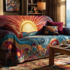 Golden Wave Sunrise Sofa Cover