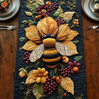 Golden Wings and Flowers Table Runner