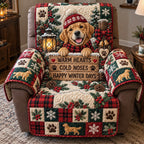Golden Winter Warmth Sofa Cover