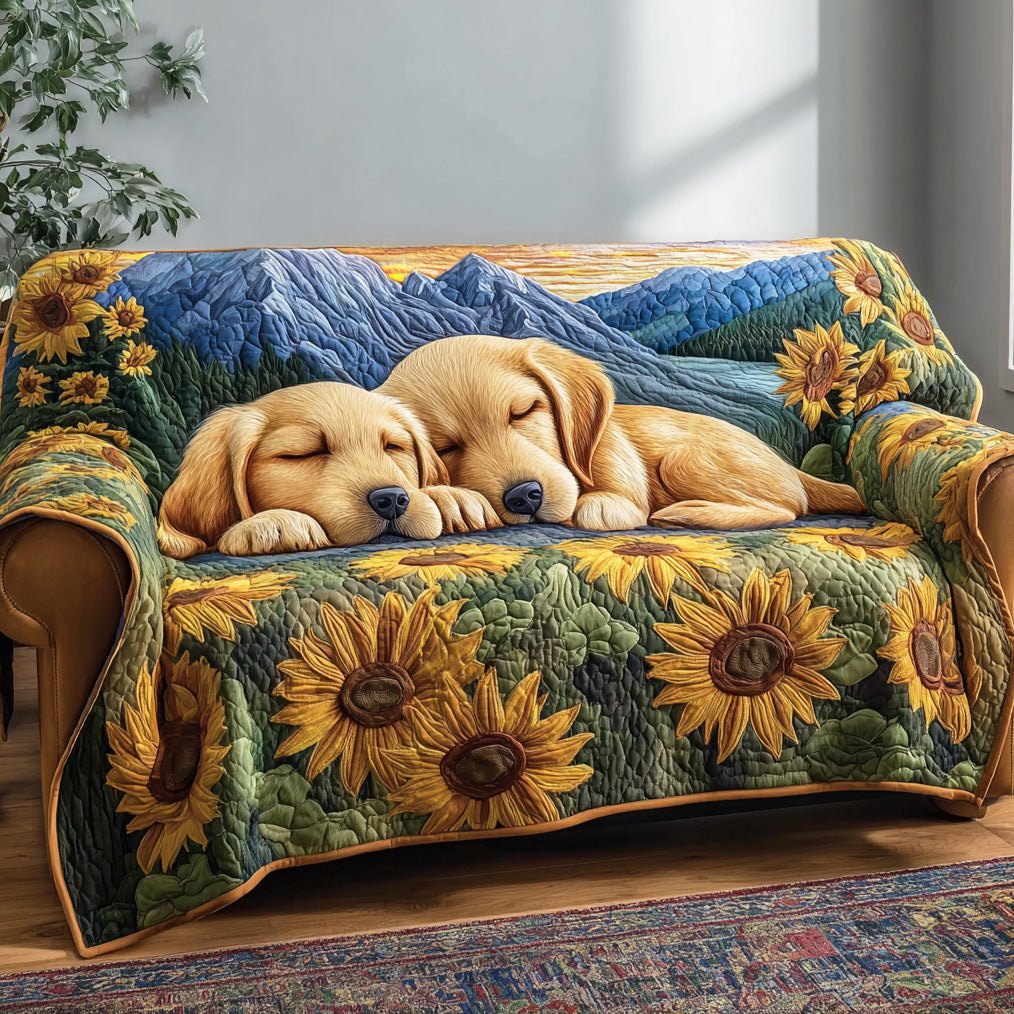 Golden in Bloom Sofa Cover