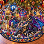 Gothic Jewel Dragon Christmas Tree Skirt