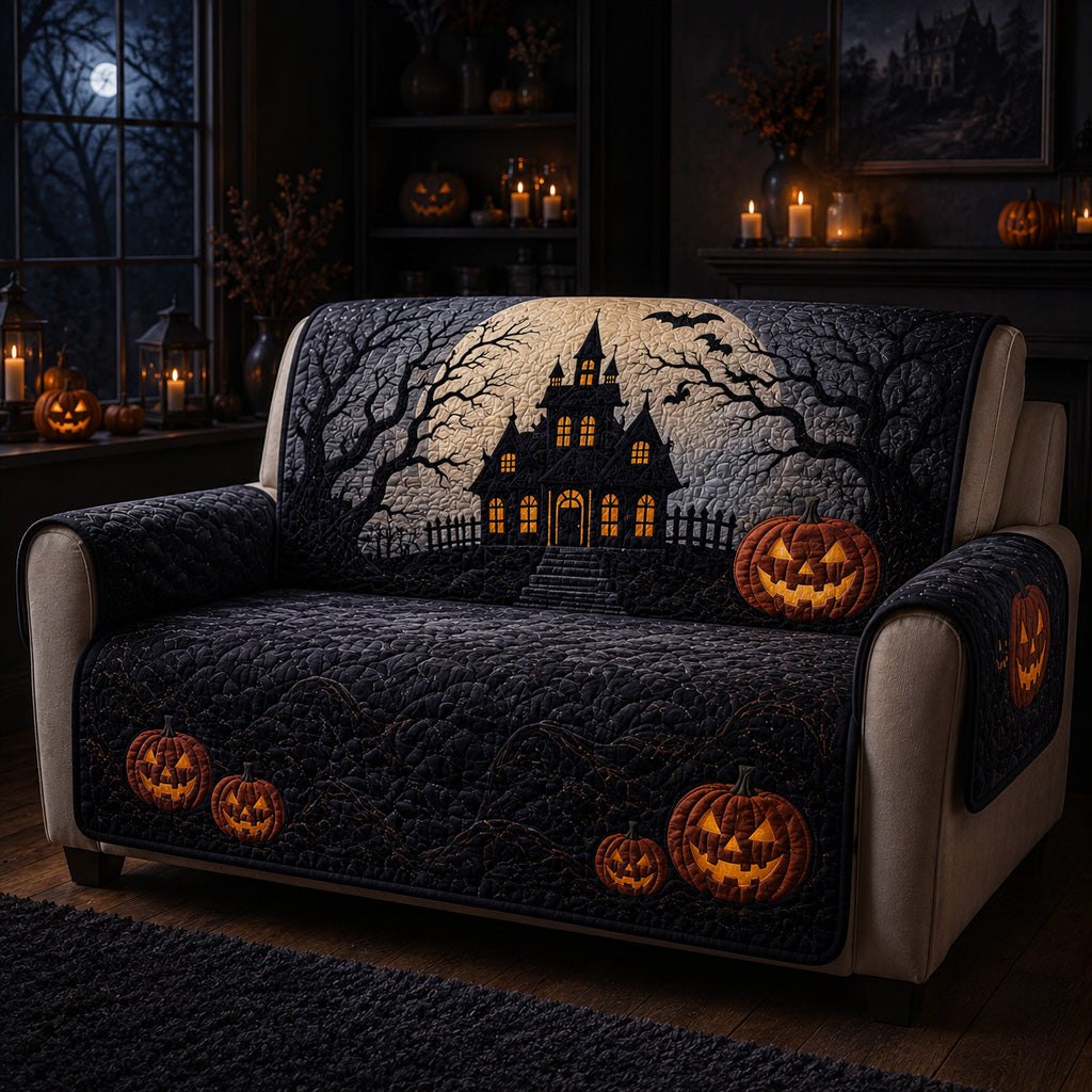 Gothic Pumpkin Night Sofa Cover