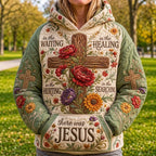 Grace Floral Bible hoodie, all-over print