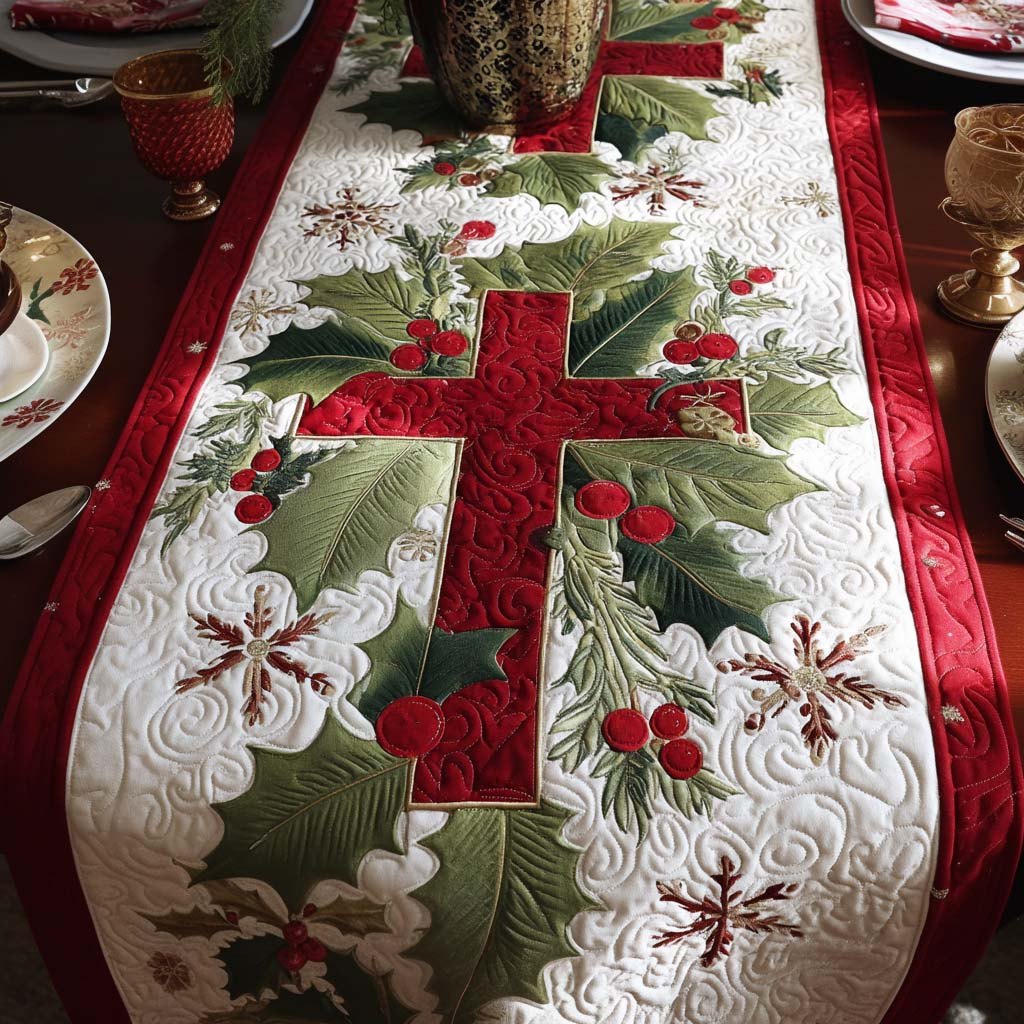 Graceful Cross Table Runner
