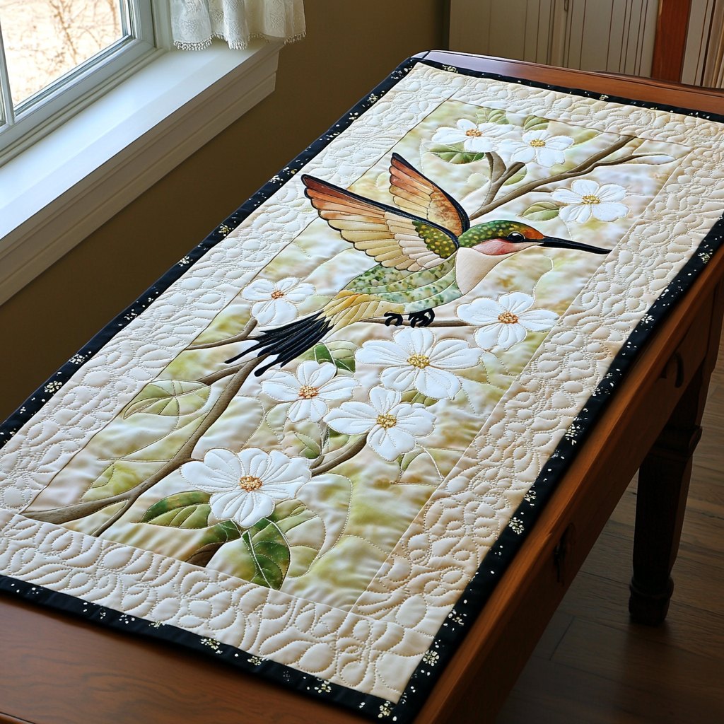 Graceful Hummingbird Table Runner