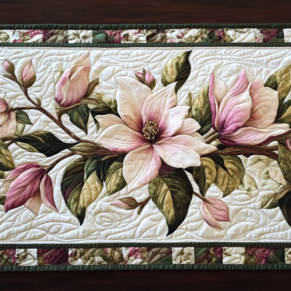 Graceful Magnolia Bouquet Table Runner