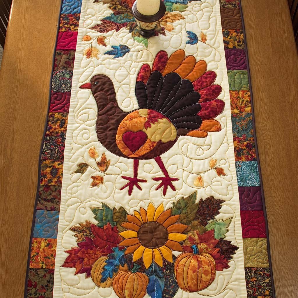 Grateful Turkey Table Runner