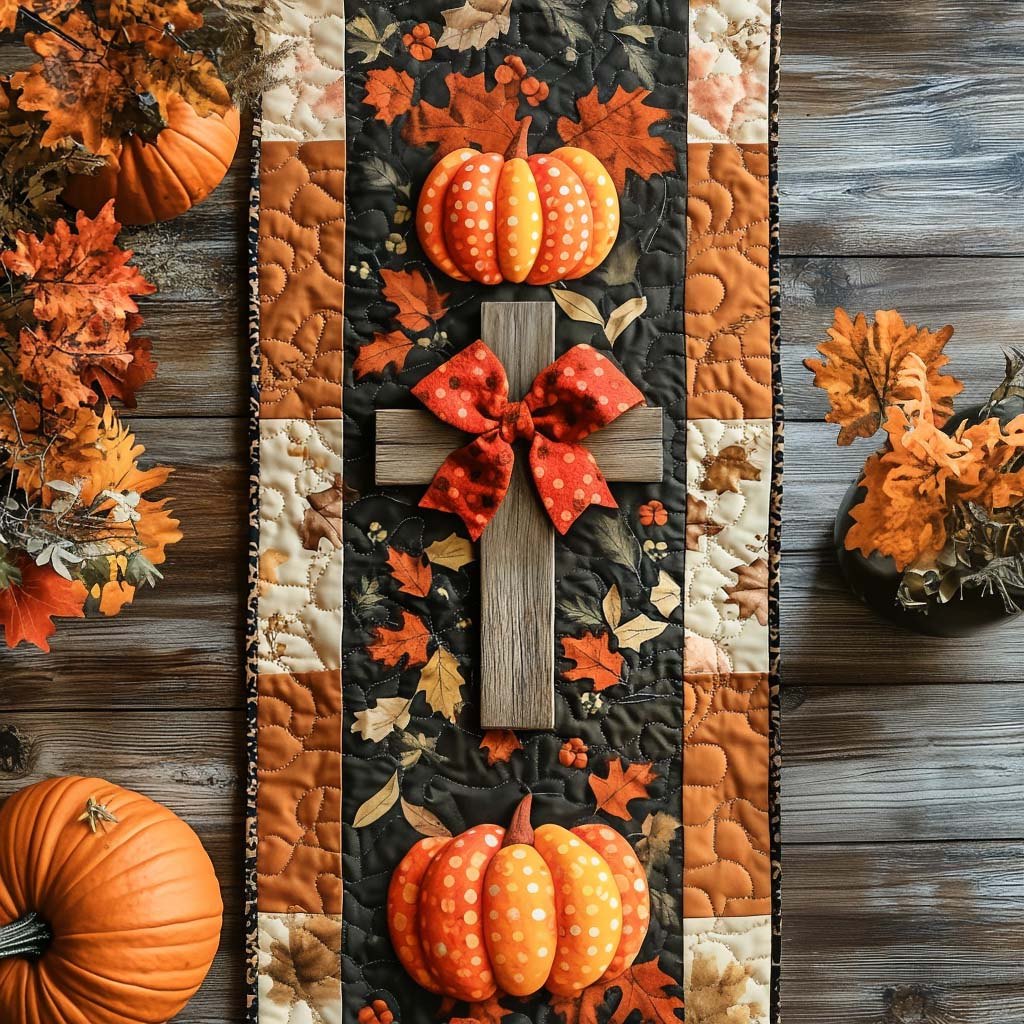 Grateful with Cross Table Runner