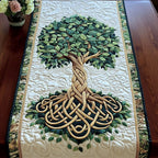 Green Harmony Celtic Tree of Life in Green Table Runner