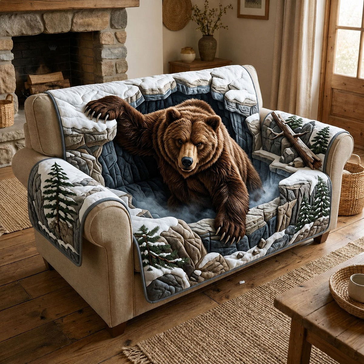 Grizzly Blue Pine Ridge Sofa Cover