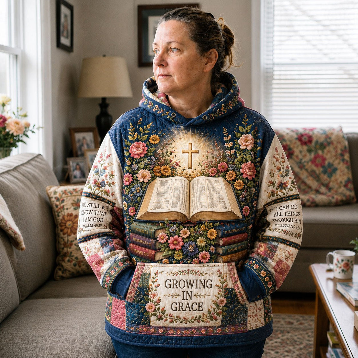 Growing in Grace Bible hoodie, all-over print