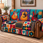 Boho Flower Guitar Vinyl Sofa Cover