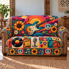 Peace Sign Sunflower Guitar Sofa Cover