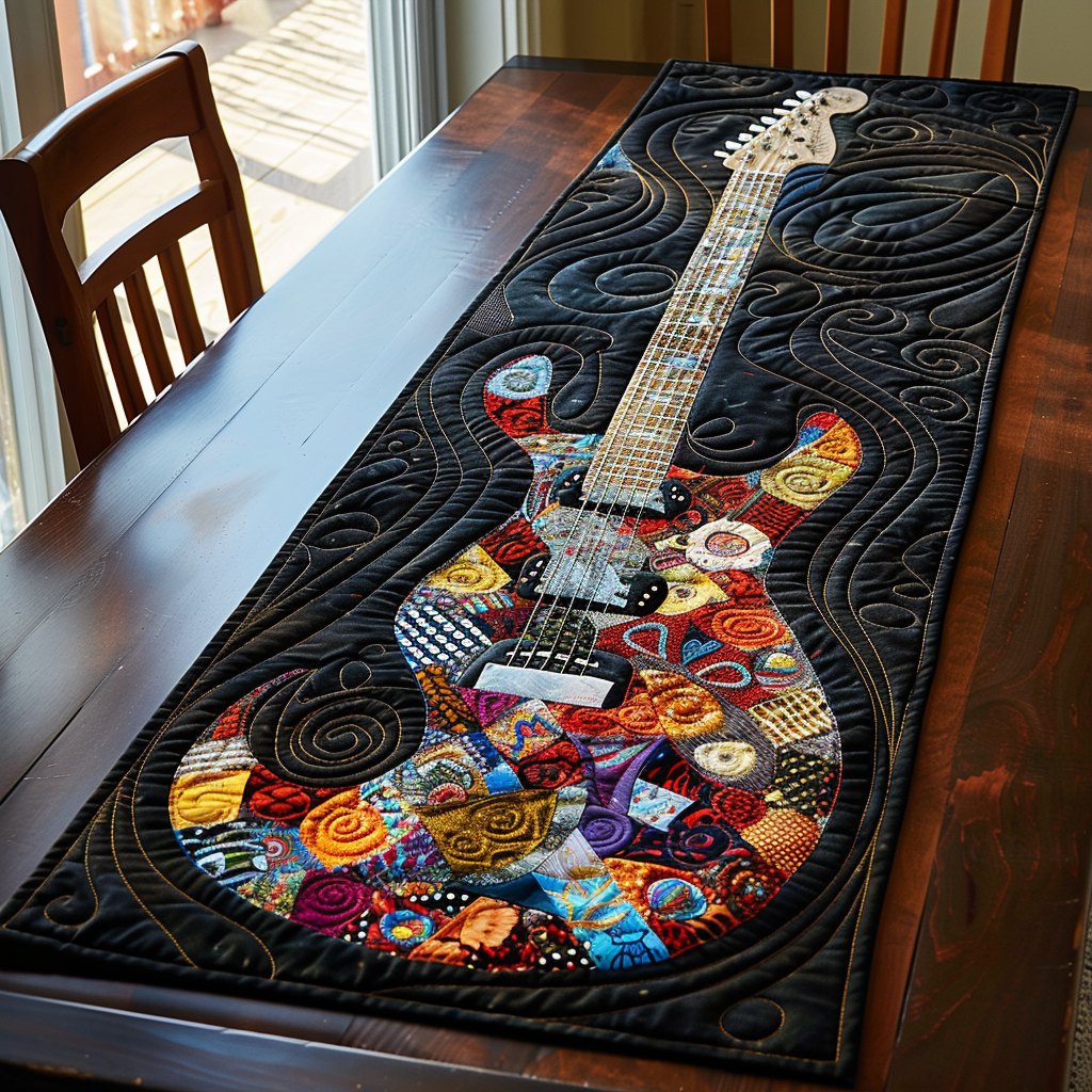 Guitar Groove Table Runner
