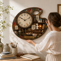 Artist Palette Custom Name Wall Clock — personalized with a custom name
