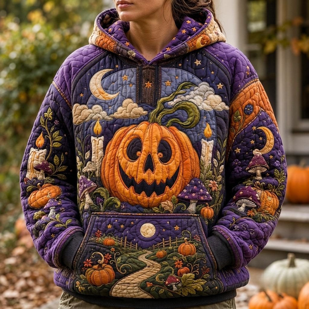 Halloween Pumpkin Nights hoodie, all-over print