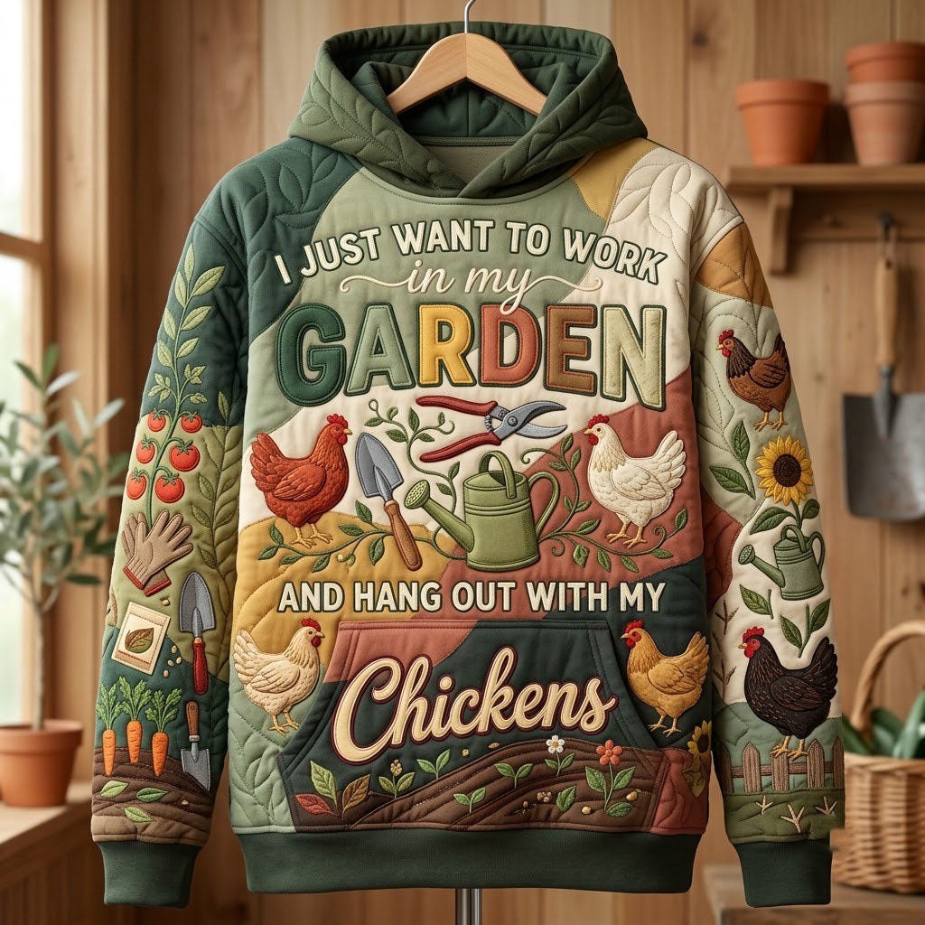 Hang Out with My Chicken hoodie, all-over print